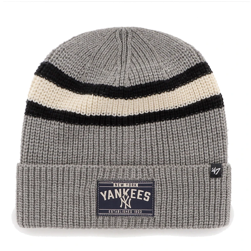 Men's '47 Graphite New York Yankees Penobscot Cuffed Knit Hat