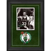Larry Bird Boston Celtics Autographed Deluxe Framed 8'' x 10'' Celebration with Auerbach Photograph with Green Ink