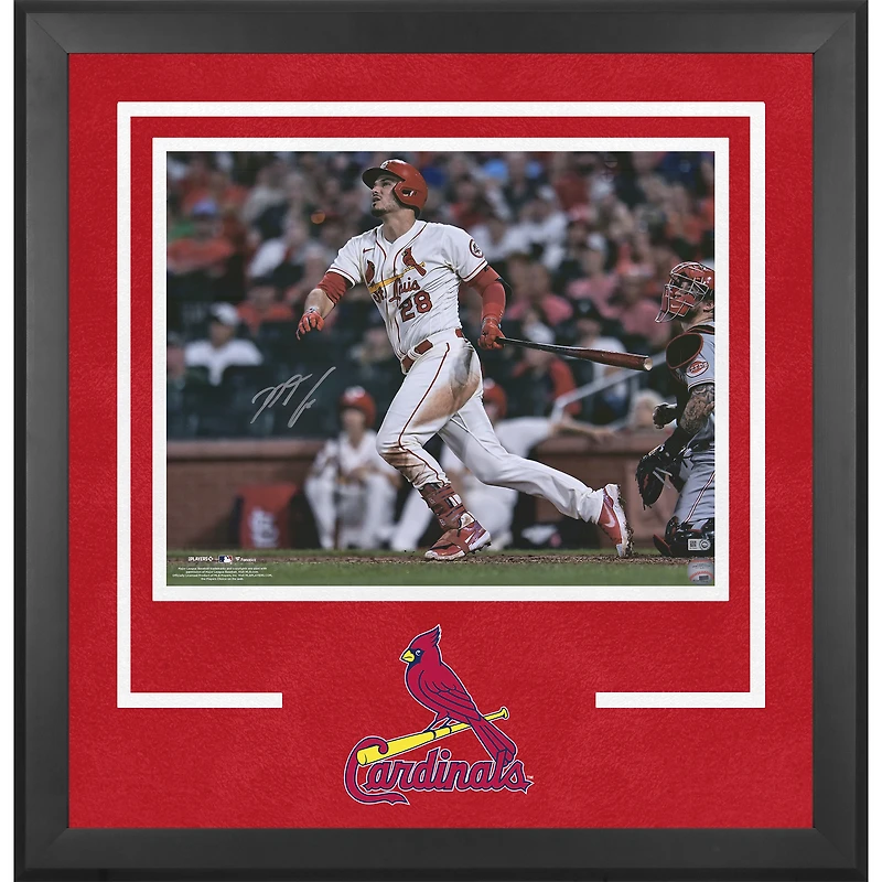 Nolan Arenado St. Louis Cardinals Autographed Deluxe Framed 16" x 20" Finishing Swing Photograph