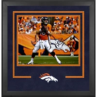 Peyton Manning Denver Broncos Autographed Deluxe Framed 16" x 20" Orange Drop Back Photograph