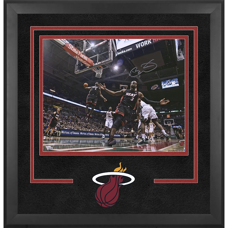 Dwyane Wade Miami Heat Autographed Deluxe Framed 16" x 20" Alley-Oop to Lebron James Photograph