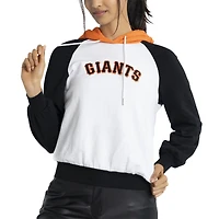 Women's Lusso White San Francisco Giants Marlowe Tri-Blend Raglan Pullover Hoodie