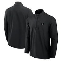 Men's Fanatics Black San Francisco 49ers Front Office Micro Tonal Quarter-Zip Pullover