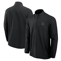 Men's Fanatics Black Minnesota Vikings Front Office Micro Tonal Quarter-Zip Pullover