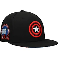 Men's Black Captain America Marvel 60th Anniversary Snapback Hat