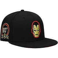Men's Black Iron Man Marvel 60th Anniversary Snapback Hat