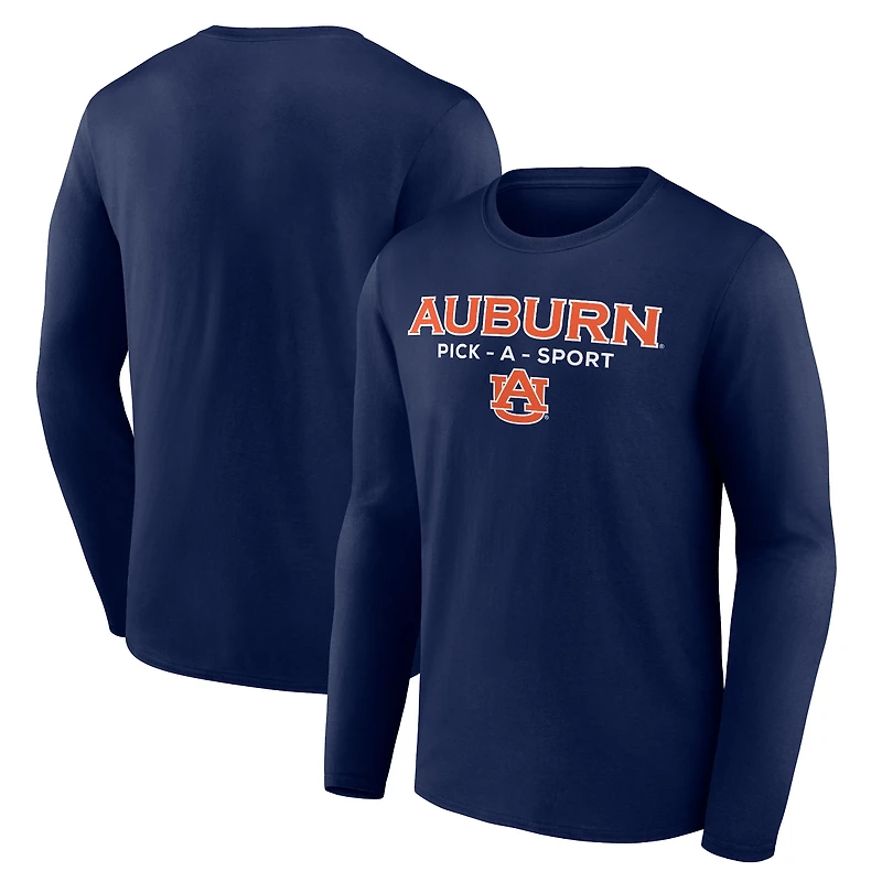 Men's Navy Auburn Tigers Authentic Pick-A-Sport Long Sleeve T-Shirt
