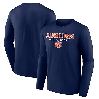 Men's Navy Auburn Tigers Authentic Pick-A-Sport Long Sleeve T-Shirt