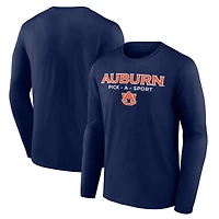 Men's Navy Auburn Tigers Authentic Pick-A-Sport Long Sleeve T-Shirt