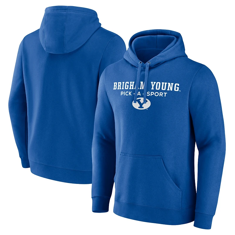 Men's Royal BYU Cougars Authentic Pick-A-Sport Pullover Hoodie