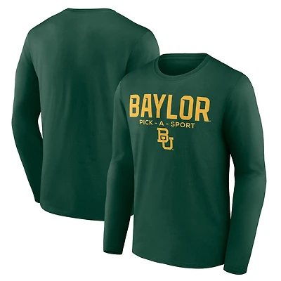 Men's Green Baylor Bears Authentic Pick-A-Sport Long Sleeve T-Shirt