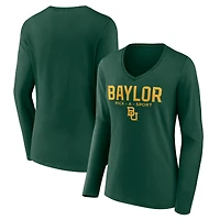 Women's Green Baylor Bears Authentic Pick-A-Sport Long Sleeve V-Neck T-Shirt