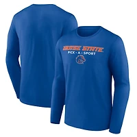 Men's Royal Boise State Broncos Authentic Pick-A-Sport Long Sleeve T-Shirt