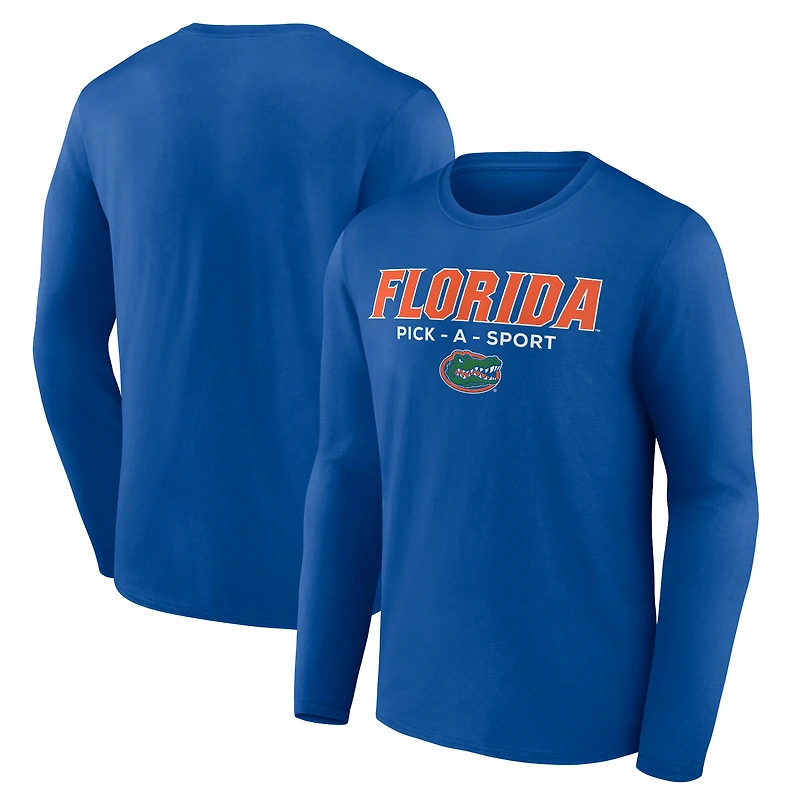 Men's Royal Florida Gators Authentic Pick-A-Sport Long Sleeve T-Shirt