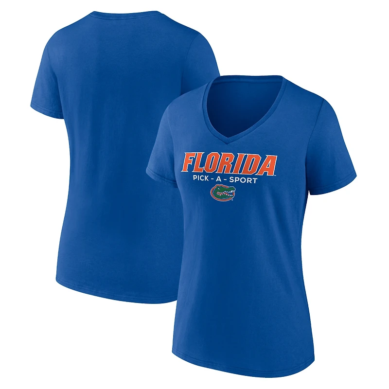 Women's Royal Florida Gators Authentic Pick-A-Sport V-Neck T-Shirt