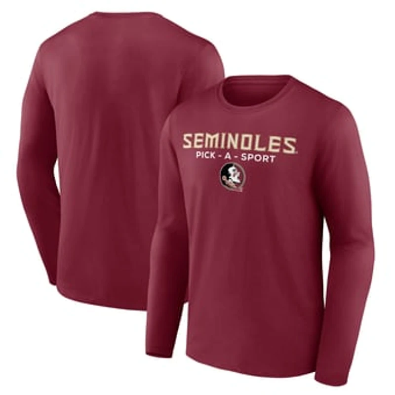 Men's Garnet Florida State Seminoles Authentic Pick-A-Sport Long Sleeve T-Shirt
