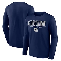 Men's Navy Georgetown Hoyas Authentic Pick-A-Sport Long Sleeve T-Shirt
