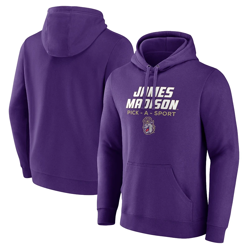 Men's Purple James Madison Dukes Authentic Pick-A-Sport Pullover Hoodie