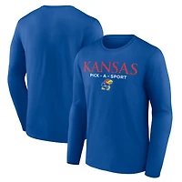 Men's Royal Kansas Jayhawks Authentic Pick-A-Sport Long Sleeve T-Shirt