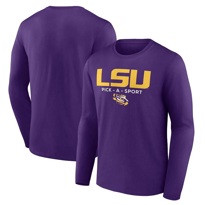 Men's Purple LSU Tigers Authentic Pick-A-Sport Long Sleeve T-Shirt