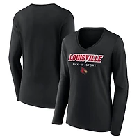 Women's Black Louisville Cardinals Authentic Pick-A-Sport Long Sleeve V-Neck T-Shirt