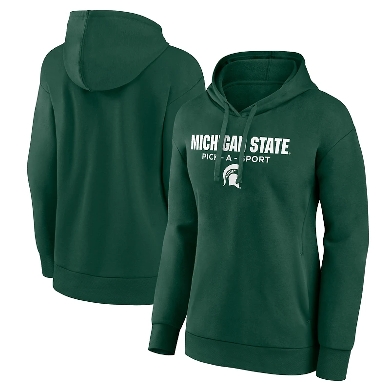 Women's Green Michigan State Spartans Authentic Pick-A-Sport Pullover Hoodie