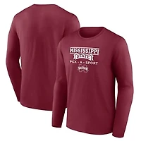 Men's Maroon Mississippi State Bulldogs Authentic Pick-A-Sport Long Sleeve T-Shirt