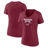 Women's Maroon Mississippi State Bulldogs Authentic Pick-A-Sport V-Neck T-Shirt
