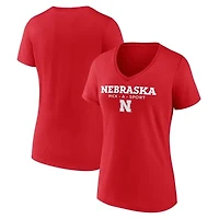 Women's Scarlet Nebraska Huskers Authentic Pick-A-Sport V-Neck T-Shirt