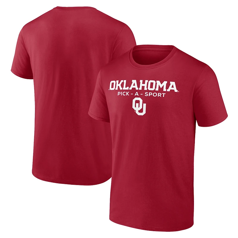 Men's Crimson Oklahoma Sooners Authentic Pick-A-Sport T-Shirt