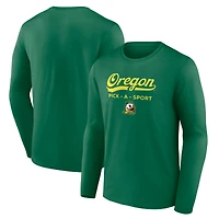 Men's Green Oregon Ducks Authentic Pick-A-Sport Long Sleeve T-Shirt