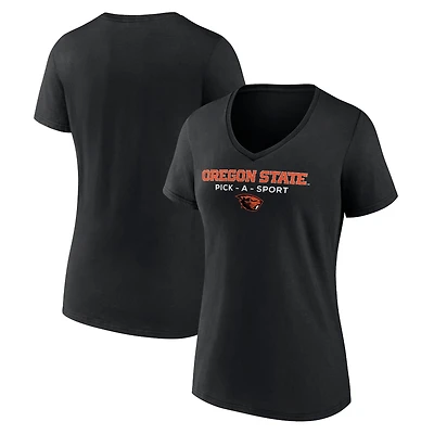 Women's Black Oregon State Beavers Authentic Pick-A-Sport V-Neck T-Shirt
