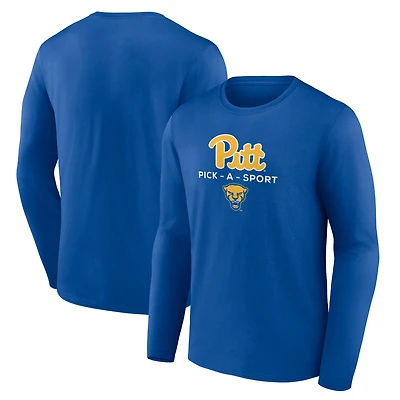 Men's Royal Pitt Panthers Authentic Pick-A-Sport Long Sleeve T-Shirt