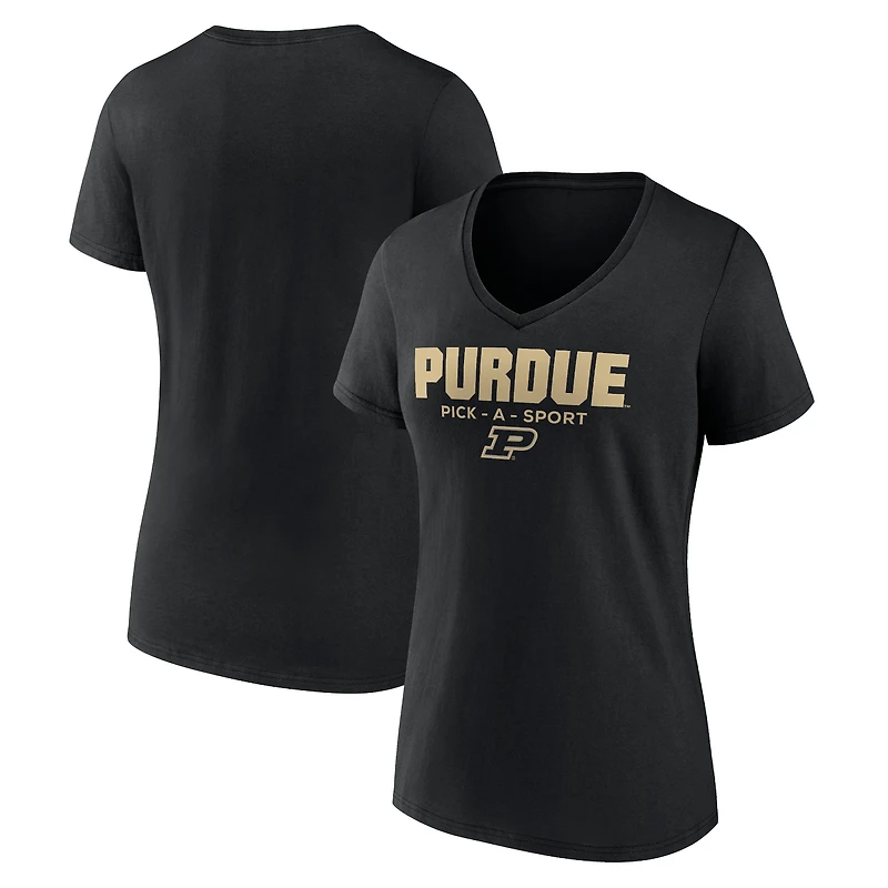 Women's Black Purdue Boilermakers Authentic Pick-A-Sport V-Neck T-Shirt