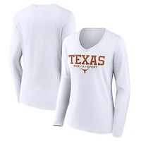 Women's White Texas Longhorns Authentic Pick-A-Sport Long Sleeve V-Neck T-Shirt