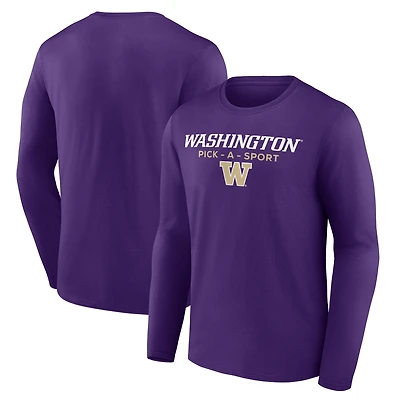 Men's Purple Washington Huskies Authentic Pick-A-Sport Long Sleeve T-Shirt