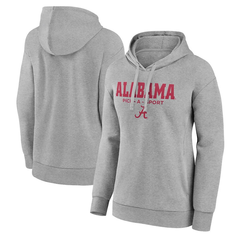 Women's Heather Gray Alabama Crimson Tide Authentic Pick-A-Sport Pullover Hoodie