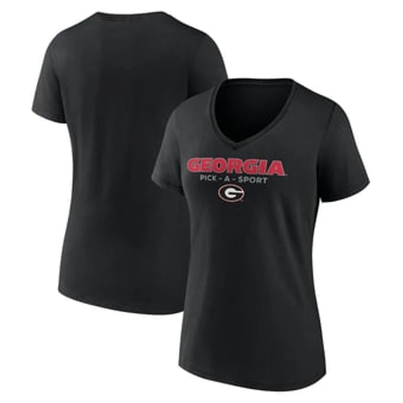 Women's Black Georgia Bulldogs Authentic Pick-A-Sport V-Neck T-Shirt