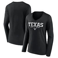 Women's Black Texas Longhorns Authentic Pick-A-Sport Long Sleeve V-Neck T-Shirt