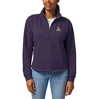 Women's League Collegiate Wear  Heather Purple ECU Pirates Victory Springs Tri-Blend Quarter-Zip Pullover Sweatshirt