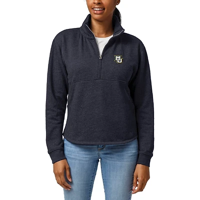 Women's League Collegiate Wear Heather Blue Marquette Golden Eagles Victory Springs Tri-Blend Quarter-Zip Pullover Sweatshirt