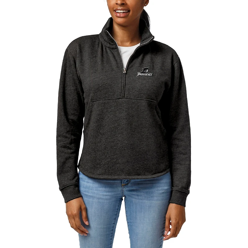 Women's League Collegiate Wear Heather Charcoal Providence Friars Victory Springs Tri-Blend Quarter-Zip Pullover Sweatshirt
