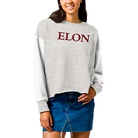 Women's League Collegiate Wear  Gray Elon Phoenix Reverse Fleece Cropped Pullover Sweatshirt