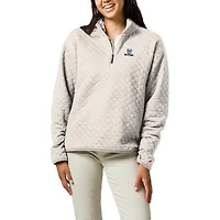 Women's League Collegiate Wear  Cream Butler Bulldogs Highland Quilted Quarter-Zip Pullover Top