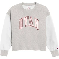 Women's League Collegiate Wear  Gray Utah Utes Reverse Fleece Cropped Pullover Sweatshirt