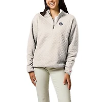 Women's League Collegiate Wear  Cream Gonzaga Bulldogs Highland Quilted Quarter-Zip Pullover Top