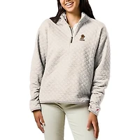 Women's League Collegiate Wear  Cream Lehigh Mountain Hawks Highland Quilted Quarter-Zip Pullover Top