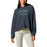 Women's League Collegiate Wear  Navy Columbia University Waffle Oversized Long Sleeve Hoodie T-Shirt