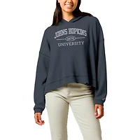 Women's League Collegiate Wear  Navy Johns Hopkins Blue Jays Waffle Oversized Long Sleeve Hoodie T-Shirt