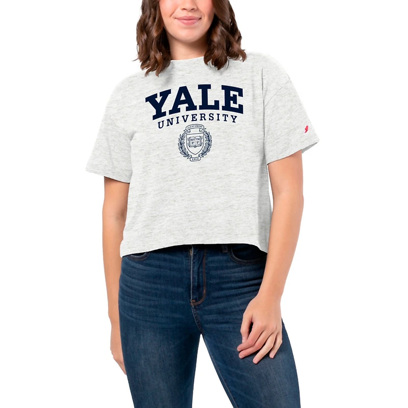 Women's League Collegiate Wear  White Yale Bulldogs Intramural Midi Tri-Blend T-Shirt